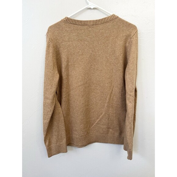 Talbots Cotton Blend Brown Owl 3D-Knit Crew Neck Pullover Sweater Size Large - Picture 8 of 8